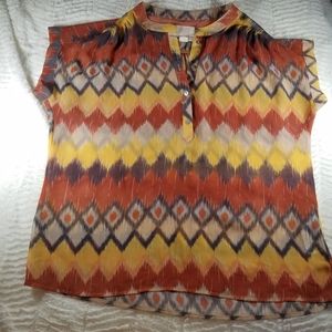 Quiksliver sheer aztec print top